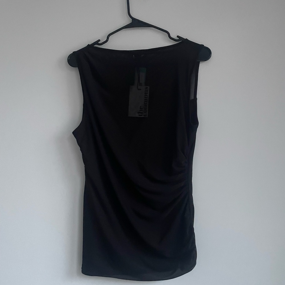 Black Sleeveless Tank Top with Mesh